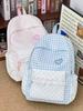 Schoolbag Japanese Sweet Plaid Backpack Girl Love Embroidery Lace Backpack Fresh Student Commuter School Bag