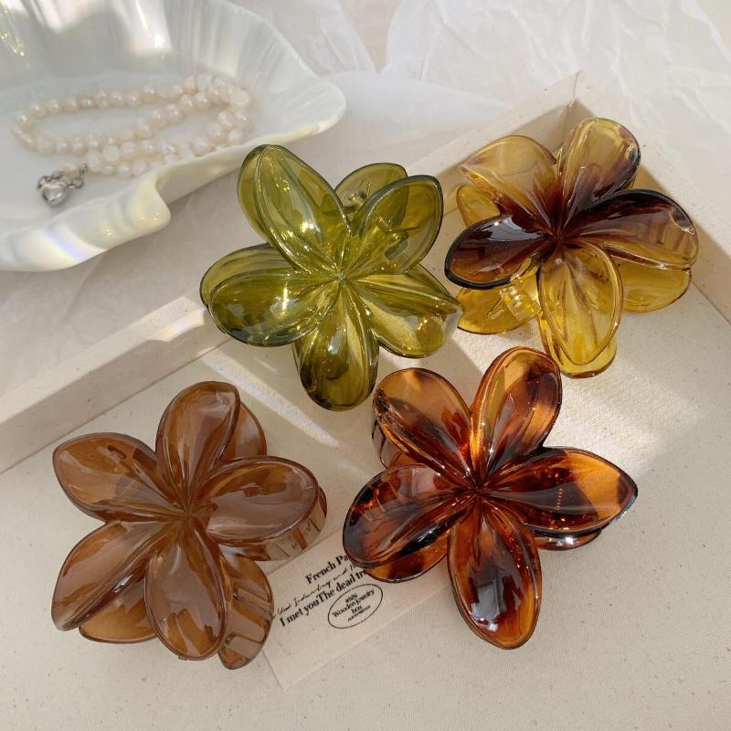 Модная принцесса цветок заколка для волос корейская большая заколка для волос краб зажим винтажный женский конский хвост акула зажим головной убор аксессуары для волос