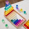 60x Rainbow Acrylic Cubes Blocks,Sensory Training Toys Stacking Toy Educational Translucent
