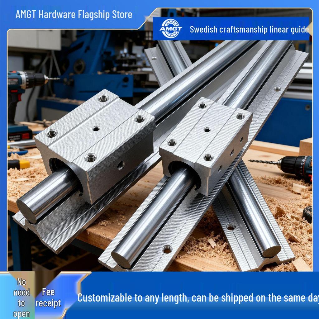 Швейцарский линейный направляющий слайдер AMGT с фланцем для столов деревообрабатывающих пил, оптическая ось SBR10/12/16/20 TBR