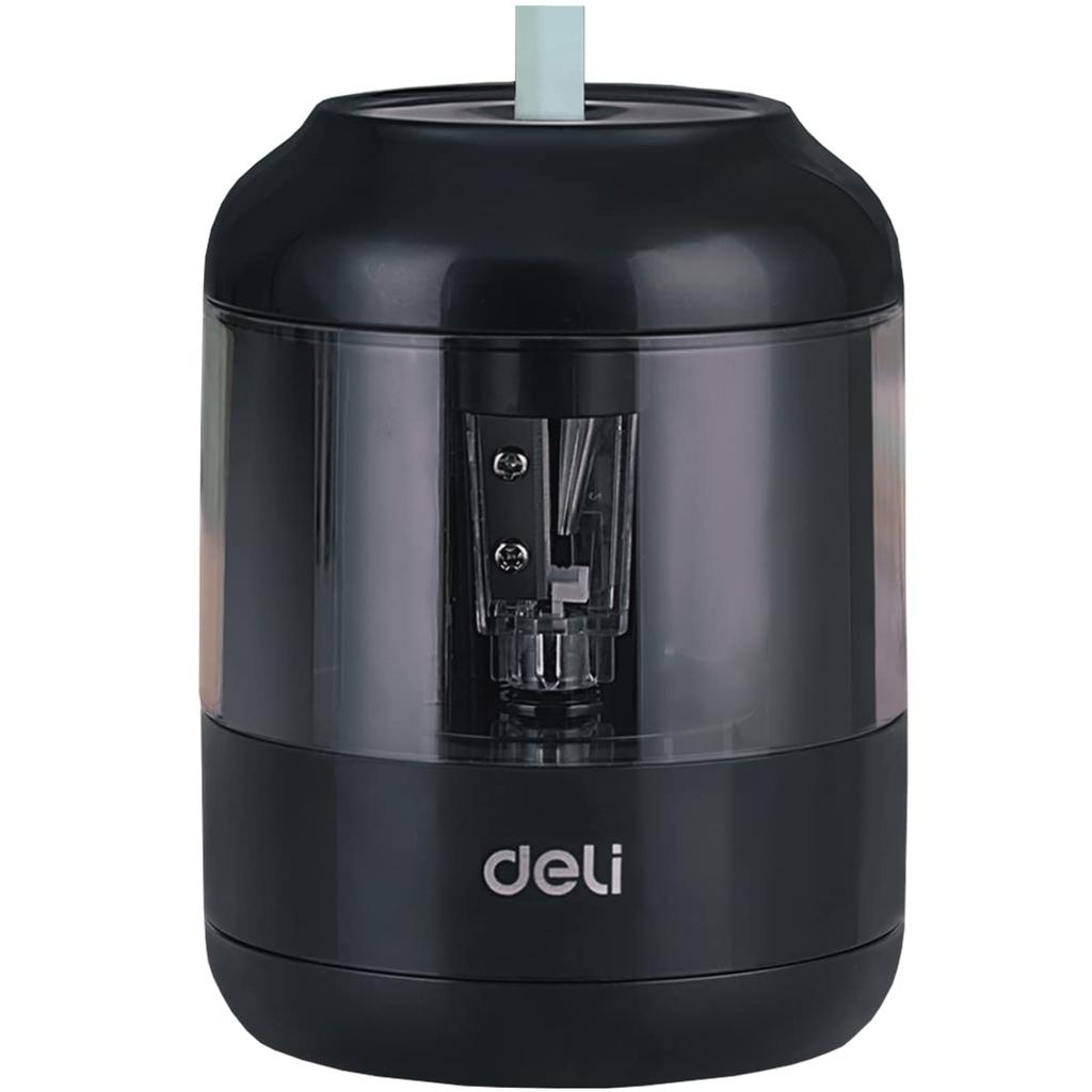 Deli Electric Pencil Perfect for School Quick Sharpening In Tungsten Steel Long Battery Easy for Kids To Compact and Suitable for Drawing Pencils and