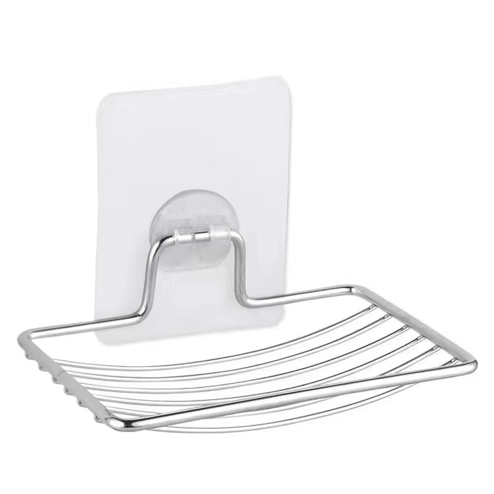 1PC Stainless Steel Bathroom Soap Holder No-Drill Wall-Mounted Design, Single Layer Drainage Design, Simple And Practical Bathroom Shelf