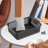 6 Pieces Desktop Storage Basket Bins Vanity Trays Paper Baskets Decor Organizer