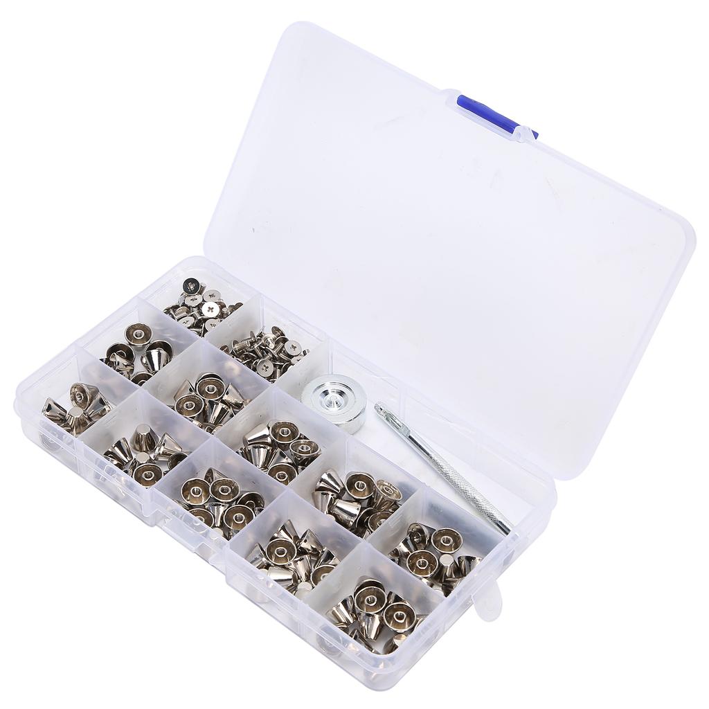 Punk Rivets Bucket Shape Spikes Zinc Alloy Craft Making Accessories with Installation Tool