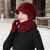 3 шт./комплект для женщин среднего возраста, зимняя шапка, шарф, перчатки, комплект, толстая трикотажная защита ушей