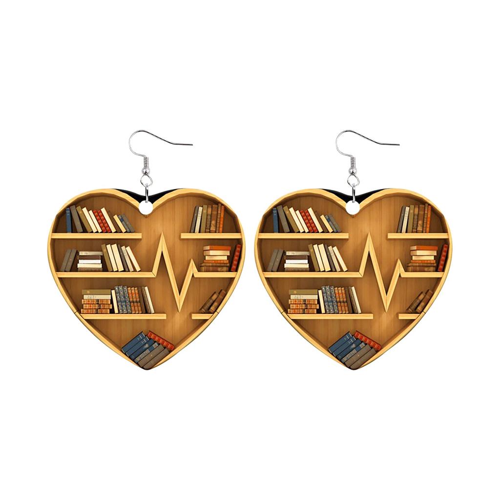 Серьги из книги «Любовь» Деревянные серьги Книга Серьги Двусторонняя живопись