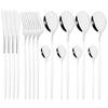 16Pcs Black Gold Dinnerware Cutlery Set Dinner Knife Fork Coffee Spoon Flatware Stainless Steel Silverware Party Tableware Set