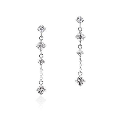 Серьги из белого золота 10 карат 111126153222 4℃ (4 ℃) (РГ)