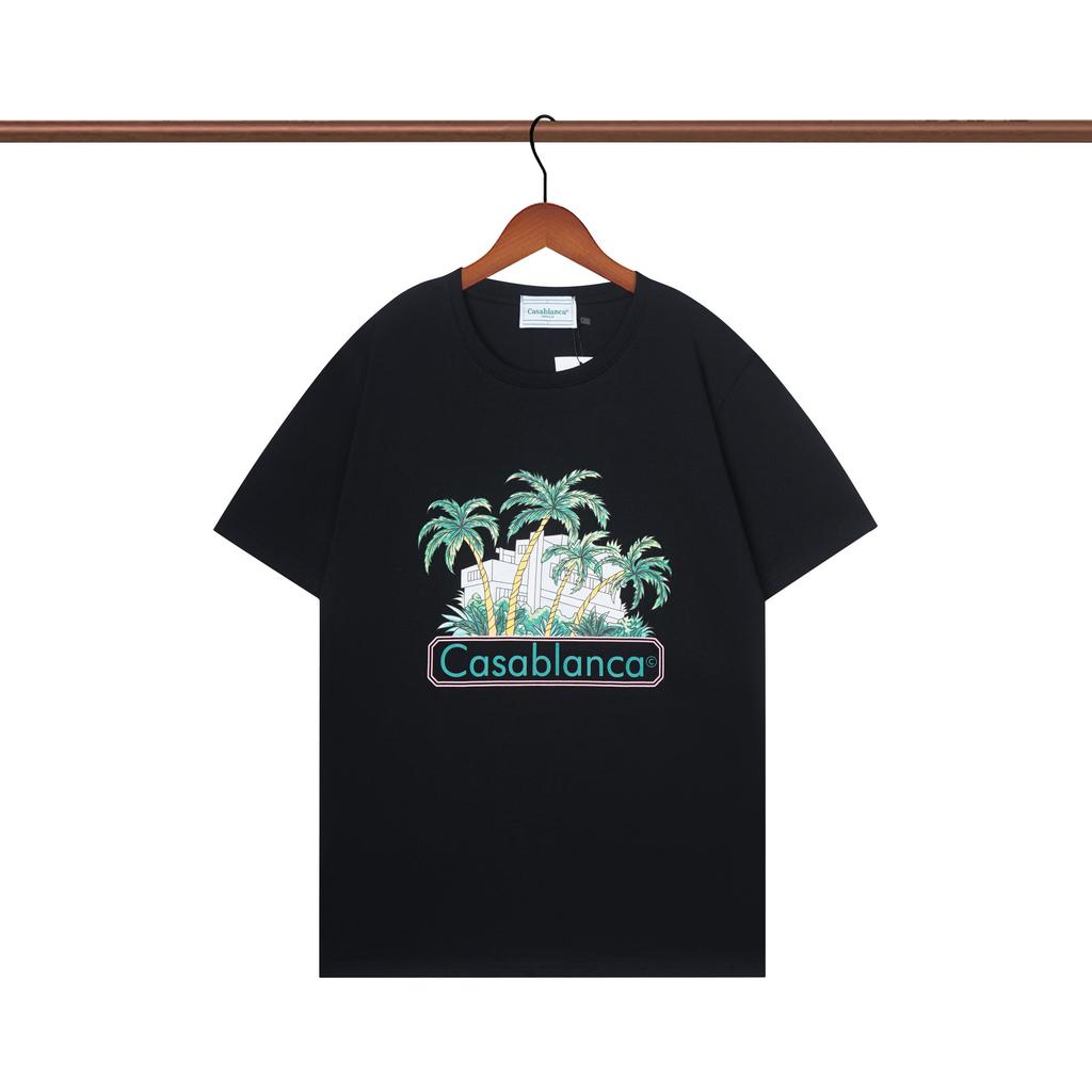 Casablanca 23 spring and summer new fantasy gate starry sky castle casa letter logo short-sleeved couple T-shirt