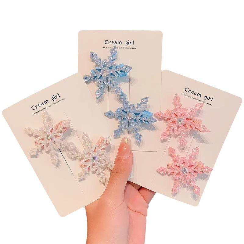 Открытка для волос Snow Snow, новая детская заколка для волос, аксессуары для волос принцессы Эльзы, боковая заколка для девочек, заколка для маленькой девочки