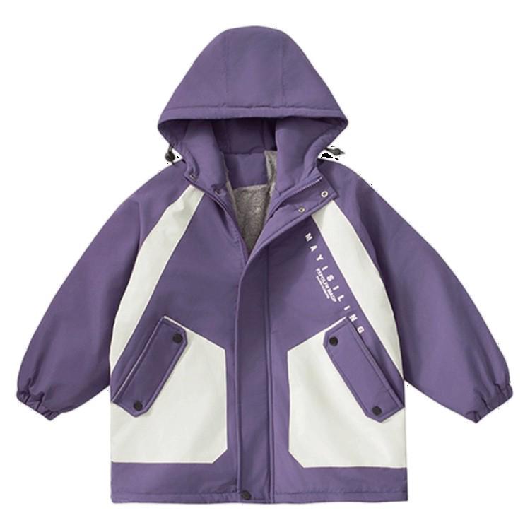 Модное хлопковое пальто для мальчиков 2025: Зимняя парка на бархатной подкладке