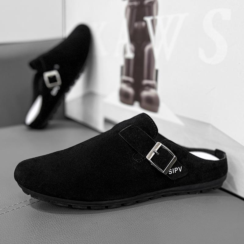 Новые модные универсальные тапочки с круглым носком для мужчин, нескользящие, летние модные повседневные сандалии для отдыха на открытом воздухе, плоские туфли для мужчин, легкие