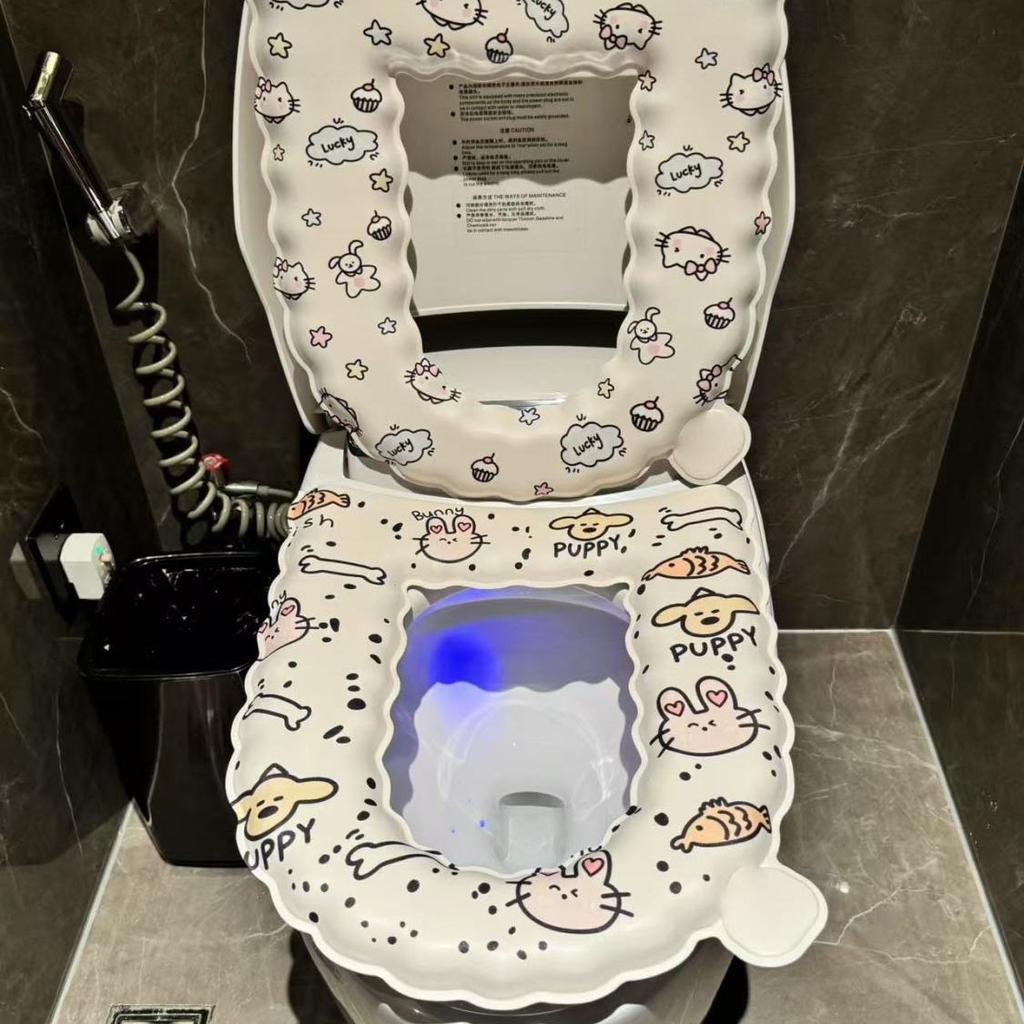 Утолщенная новая подушка для сиденья унитаза, универсальная для всех сезонов, бытовой ЕВА унитаз, милая водонепроницаемая самоклеящаяся, моющаяся