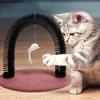 Katzen-Selbstpfleger - Kratzpad für Katzen und Welpen, Massagebürste, Haarentferner, rotbraun, für Kopf und Rücken