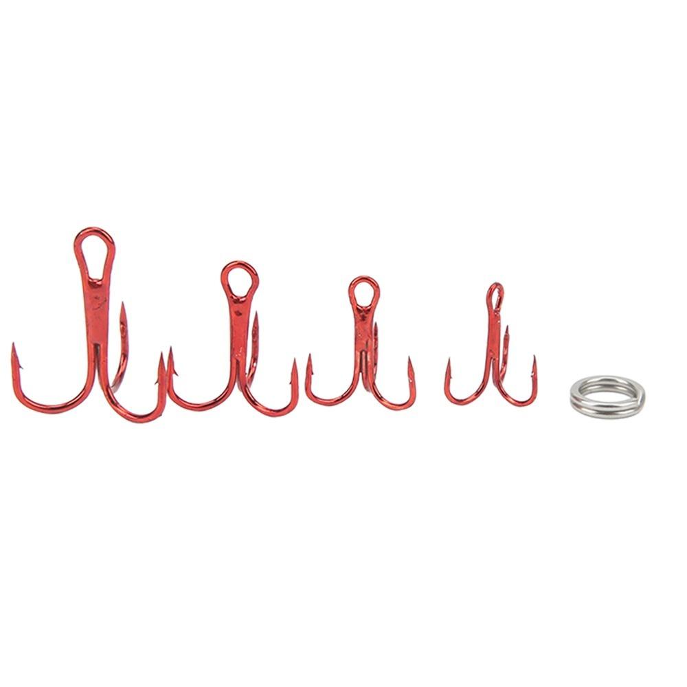 100PCS High Carbon Steel Treble Fishing Hooks Barbed Hook Set  Saltwater Fishing