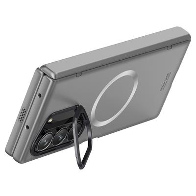 Для Samsung Galaxy Z Fold6 5G Магнитный чехол Жесткий ПК Чехол для телефона с HD Закаленной стеклянной пленкой, Подставка