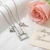 2pcs Stainless Steel Couple Necklaces Matching Puzzle Heart Lock Key Pendant  Valentine Day Gift