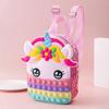 Geanta prescolara Silicone Unicorn 3D Model 21x17x8 cm Pink Kids Backpack Waterproof Durable