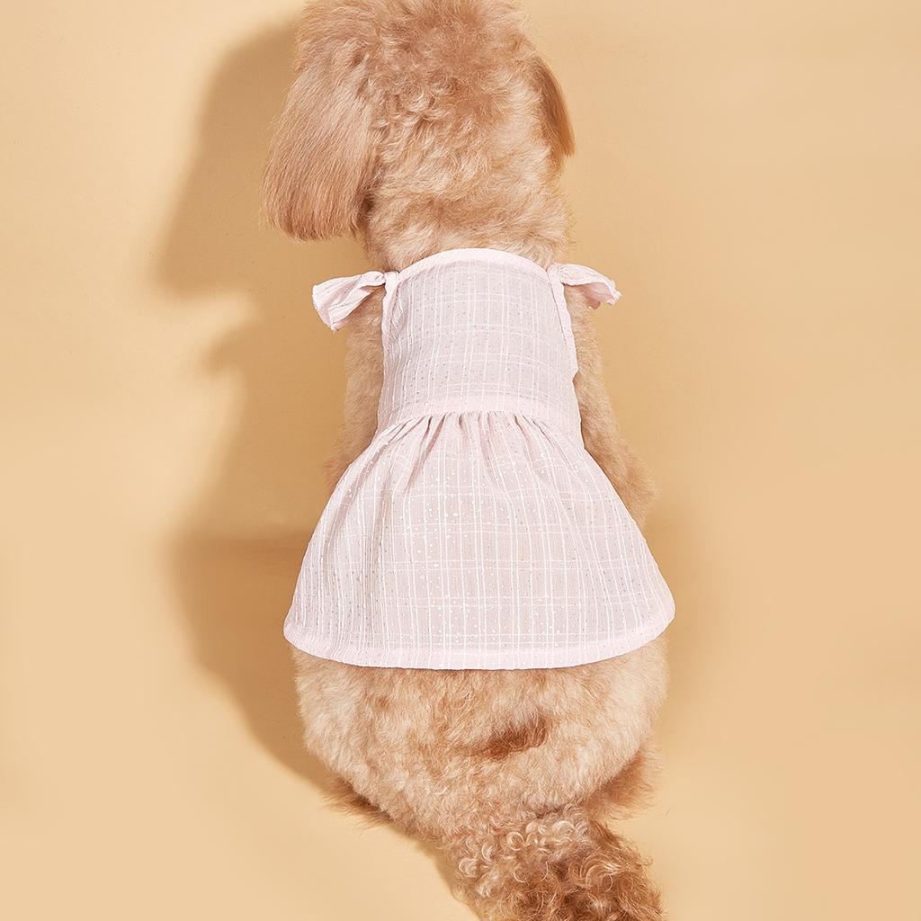 Dog Dress Ruffle Sleeve Breathable Kitten Princess Dress Cat Dress for Small Medium Dogs Puppy