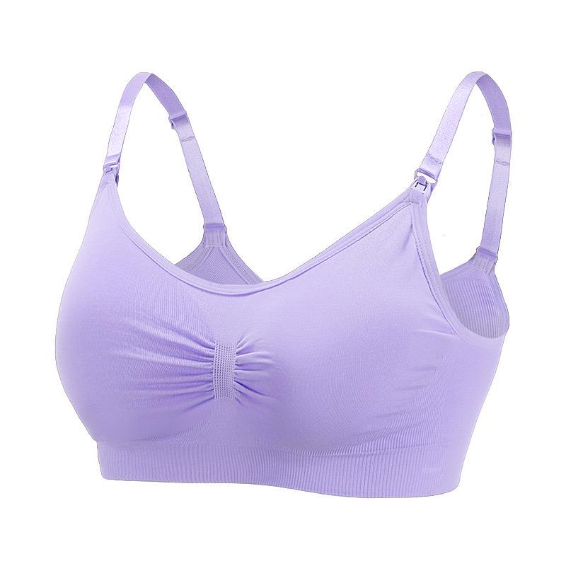 High Quality Single Handed Front Buckle Nursing Bra Breathable Women Breastfeeding Underwear Seamless Maternity Bra Push Up