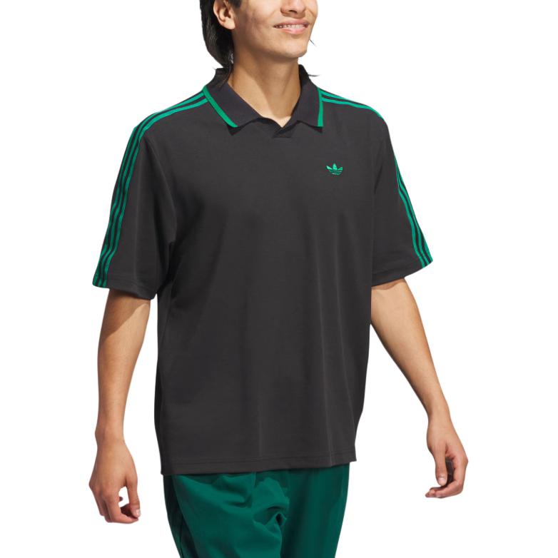 Adidas Оригинальные спортивные повседневные свитера с коротким рукавом и логотипом Rolling Links Series, мужские рубашки поло черного цвета JE6721
