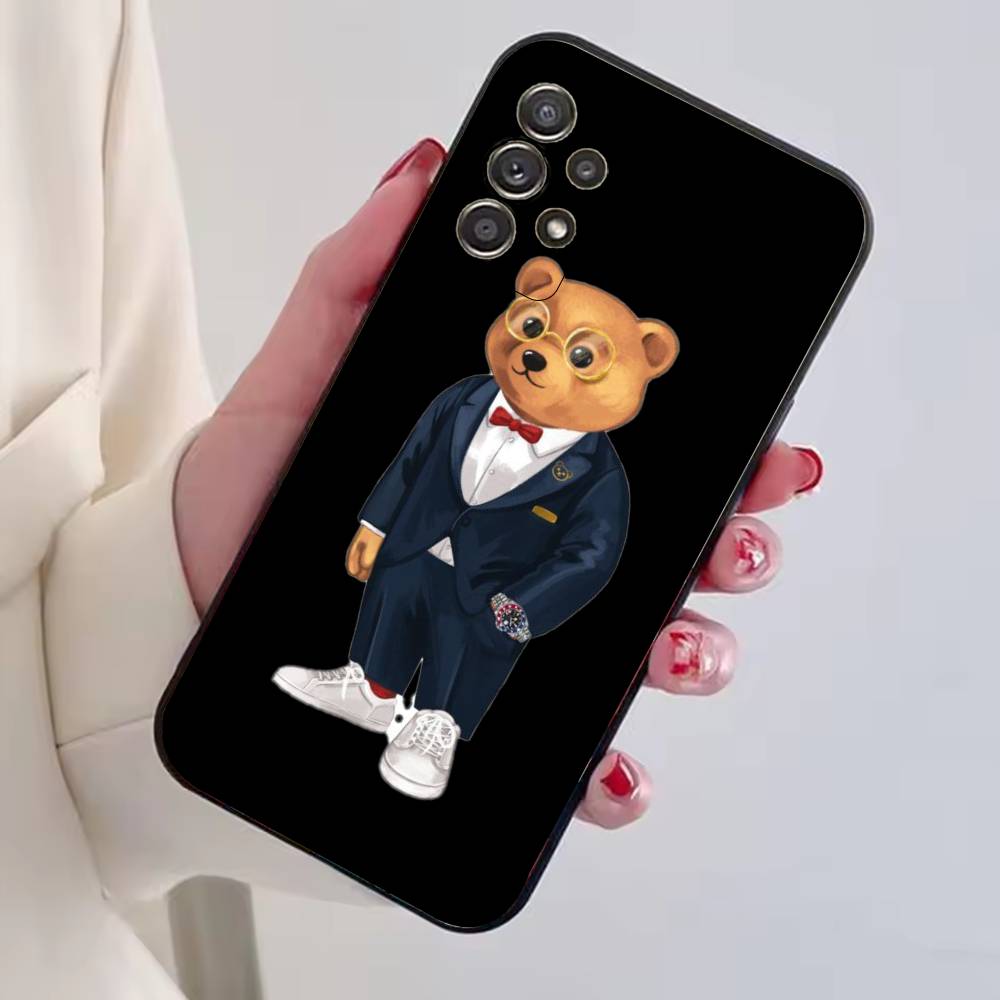 Модный Чехол Для Телефона B-Baron Filou B-Bear Для Samsung S25,S24,S21,S22,S23,S30,Ultra,S20,Plus,Fe,Lite,Note,10,Черный Чехол