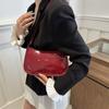 Leather Women's Shoulder Bag New Design Small Handbag Trendy Solid Color Armpit Bag  Lady