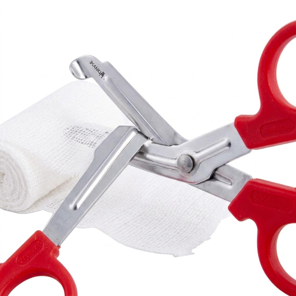 Medical Dressing Scissors for First Aid Kit Cutting Bandages Dressings Tapes for Salon Office Red