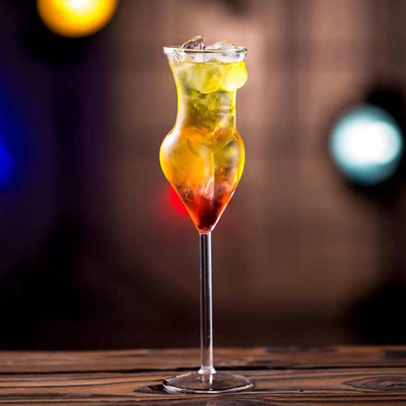 Форма тела Элегантный Боросиликатный Бокал для шампанского Хрустальный Коктейльный Бокал для Бара Красный Винный Бокал Голый