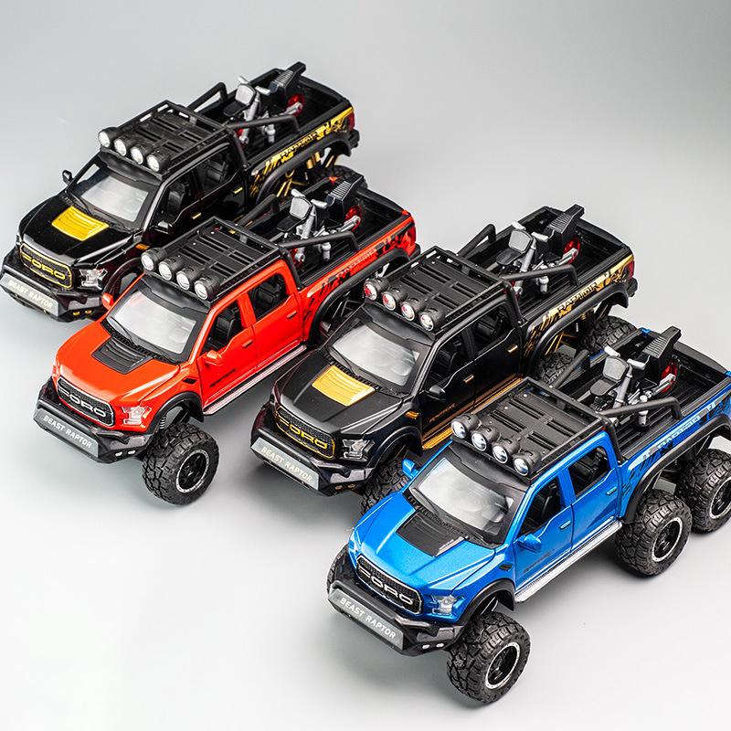 AJJ1 1:28 Ford F150 Beast Raptor 6×6 Off Road Modified Version Alloy Car Model Diecast Metal Toy Home Trendy & Desktop Display Gifts