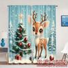 2pcs,Curtains Cute Reindeer Christmas Tree Snow Chic Fashionable Curtains Versatile Polyester Curtains Versatile All Suitable
