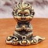 Yellow Brass Wukong Myth Statue with Ruyi Jingu Bang