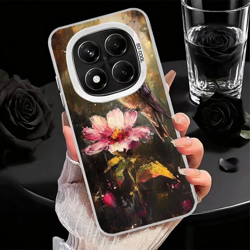 Bird Oil Painting Style Soft Phone Case for Samsung Galaxy S24 S25 FE S26 Edge S23 Ultra S22 Plus S21 + Shockproof Cover Back Sh