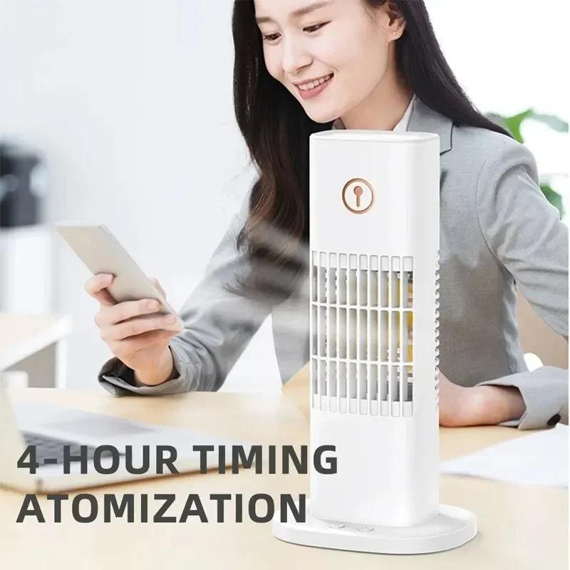 USB Air Conditioner Fan with Humidifier Cooling Spray Function for Home Office Desktop Use