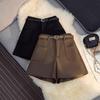 Autumn/Winter 2025 Women's High-Waisted Wool A-Line Wide-Leg Shorts - Slimming Casual Versatile Outerwear