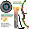 Interactive LED Bow & Arrow Toy - 70cm Bow, 13 Suction Arrows, Quiver