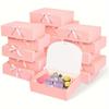 10pcs Pink Gift Boxes with Lids, 10.6×7.9×3.1 Inch Groomsmen Proposal Box, Gift Box with Ribbon for Wedding, Birthday, Party, Jewelry, Bridesmaid