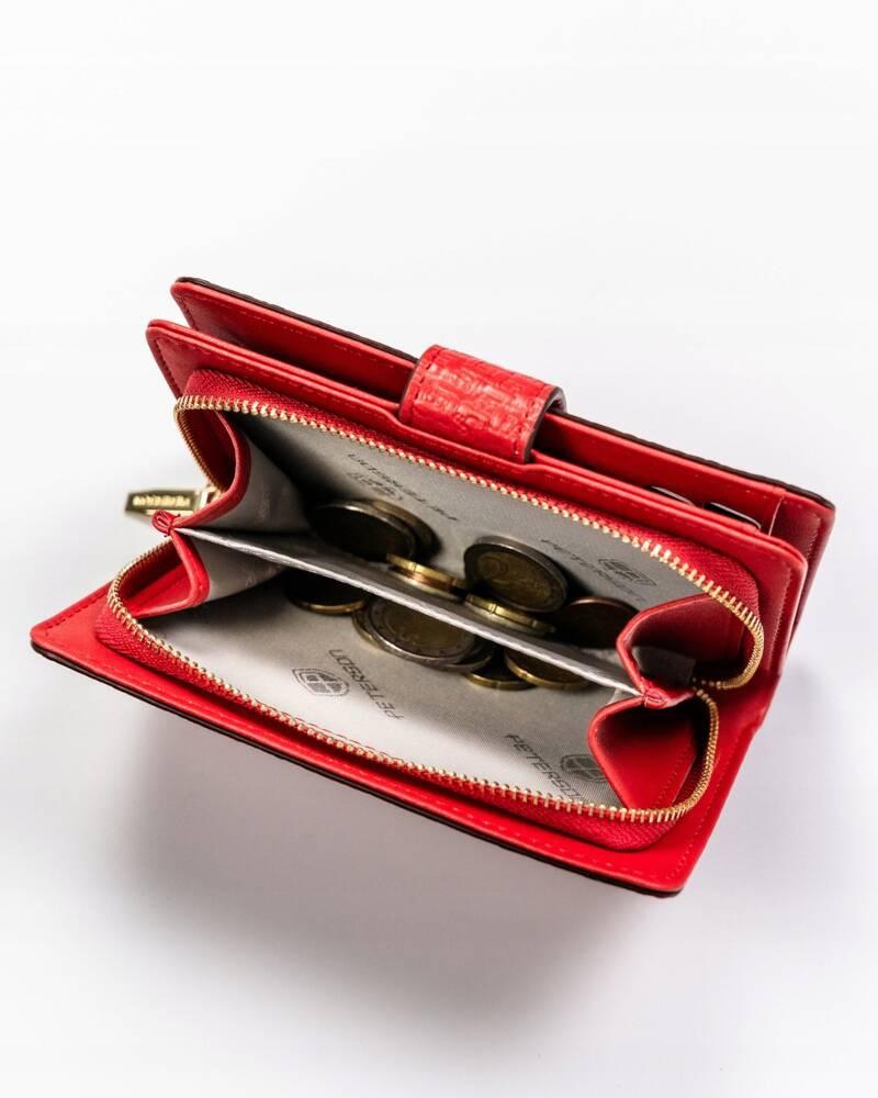 Vertical women's wallet made of eco-leather decorated with embossing - Peterson