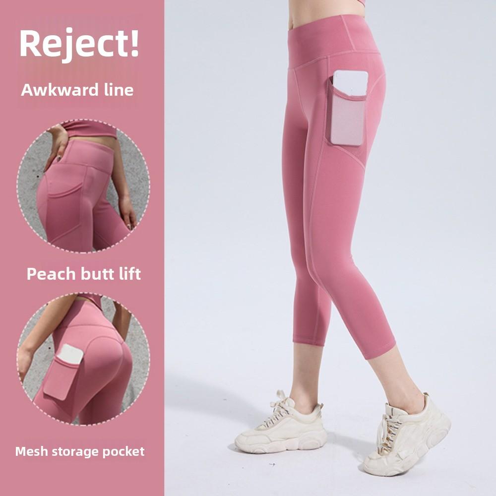 Sportswear Yoga Cropped Pants Mesh Pocket Sports Leggings Female Fitness Fitness Pants Fitness