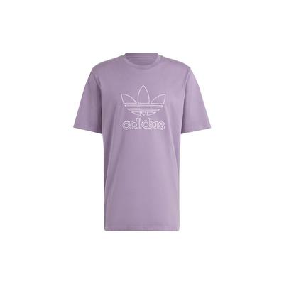 adidas Футболка Adicolor Outline Trefoil для мужчин, уличная одежда, цвет фиолетовый IR7992