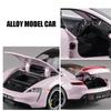 Scale 1:32 Taycan 911 GT3 Sports Car Model Toy Diecast Metal Sound Light Pull Back Miniature Vehicles Toys Collection Ornaments