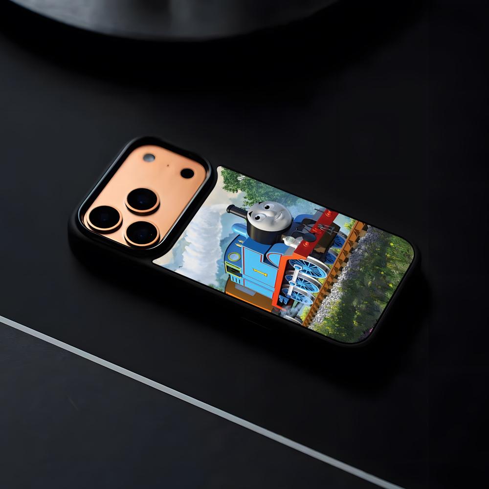 Cartoon Thomas The Tank Engine Phone Case For IPhone 17 16 15 14 13 12 Pro Max Plus Black Frame Hard Shell