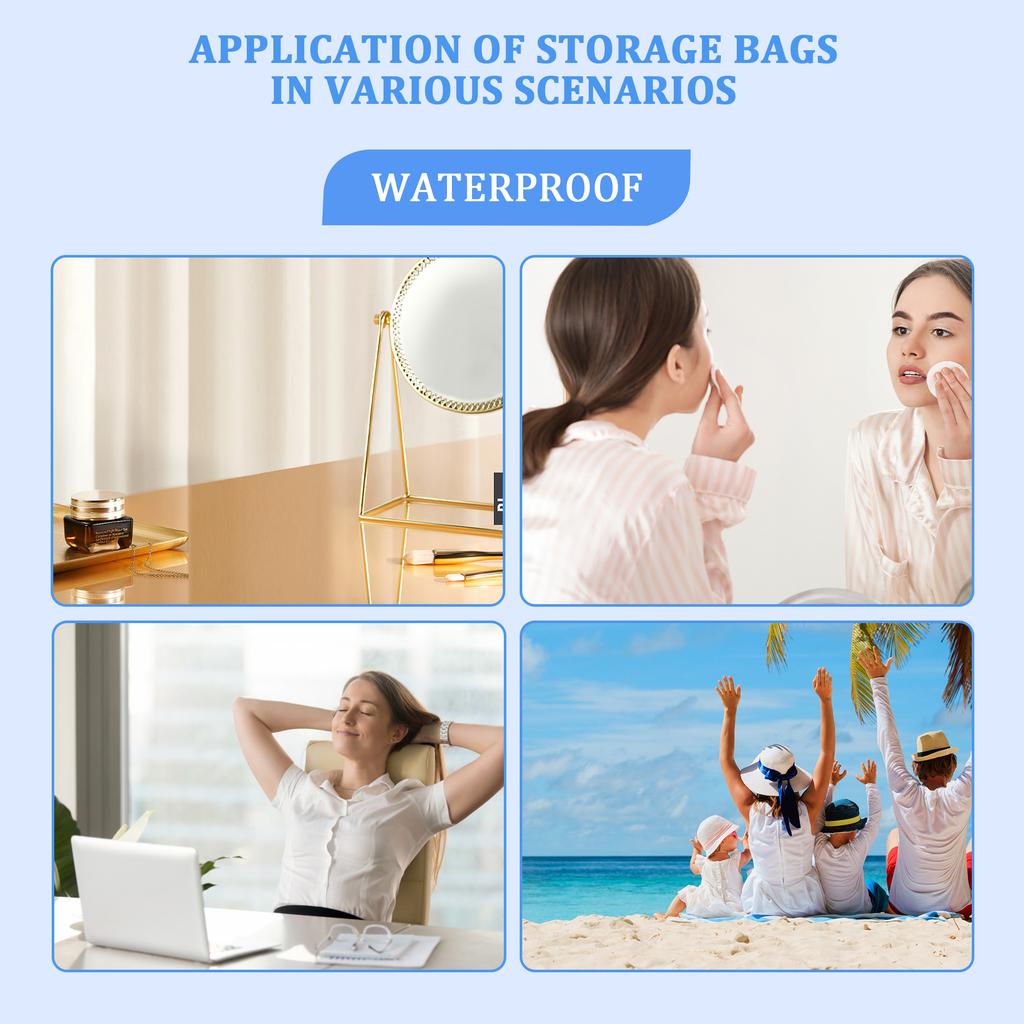 Wholesale Holographic Blue Waterproof Makeup Bags Fashion Printed Cosmetic Gift Zippered Toiletry Storage Pouch for Daily Use