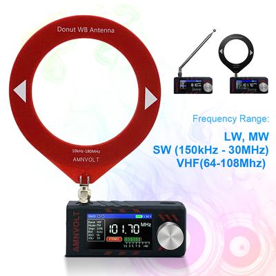 0,5-108 МГц SI4732 Вседиапазонный радиоприемник LSB USB AM FM Радио 1,9-дюймовый IPS экран ESP-32-S3 Карманное мини-радио КВ СВ ДВ УКВ Радио