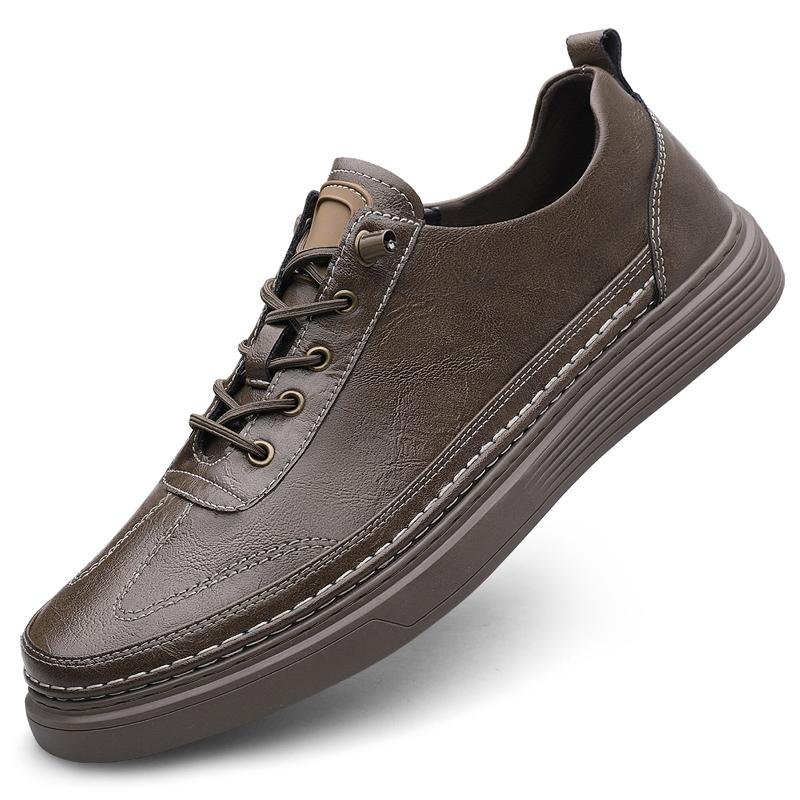 Fashion Classic Brand Men's Genuine Leather Casual Shoes Thick Soled Wear-resistant Oxford Shoes Trendy Men's Outdoor Hiking Shoes