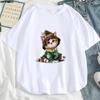 Летняя уличная одежда Harajuku Fashion женская одежда с мультяшным принтом футболка женская для девушек мягкая уютная повседневная милая рубашка с коротким рукавом Kawaii