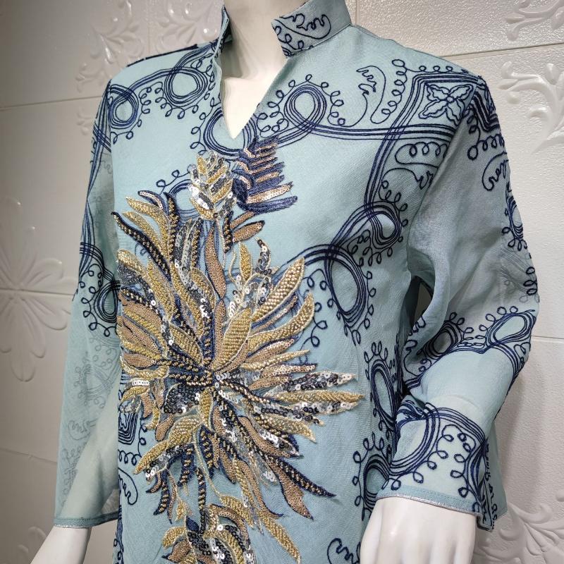 Мусульманское женское платье с вышивкой пайетками, халат, абайя