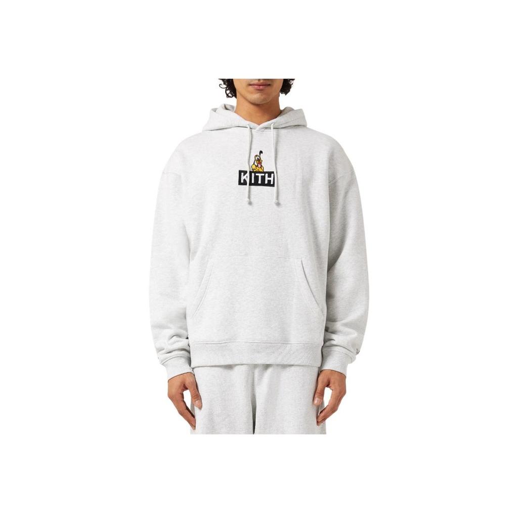 Kith For Mickey & Friends Cyber Monday Pluto Classic Logo Hoodie Light Heather Grey Men Tops KHM031777-002