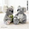 Плюшевая игрушка "Мама-коала и малыш" - Дизайн с обнимающими листьями