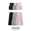 Fashion Style 2024 Autumn New Women's Clothing V-neck Casual Easiest for Match Sleeveless Vest Waistcoat Pants 2010775
